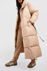 BELTED DUVET PUFFER